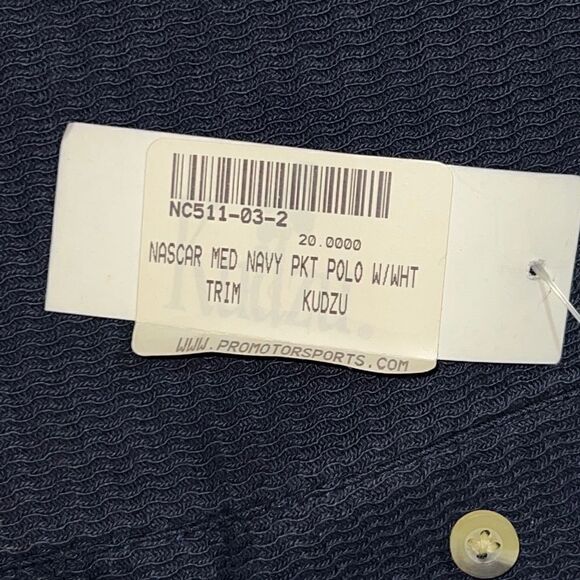 Kudzu Vintage Nascar Mens Polo Shirt Pocket Navy Medium New - Picture 6 of 6